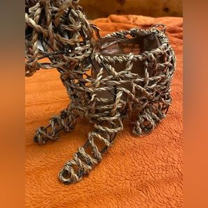 WICKER BUNNY PLANTER!